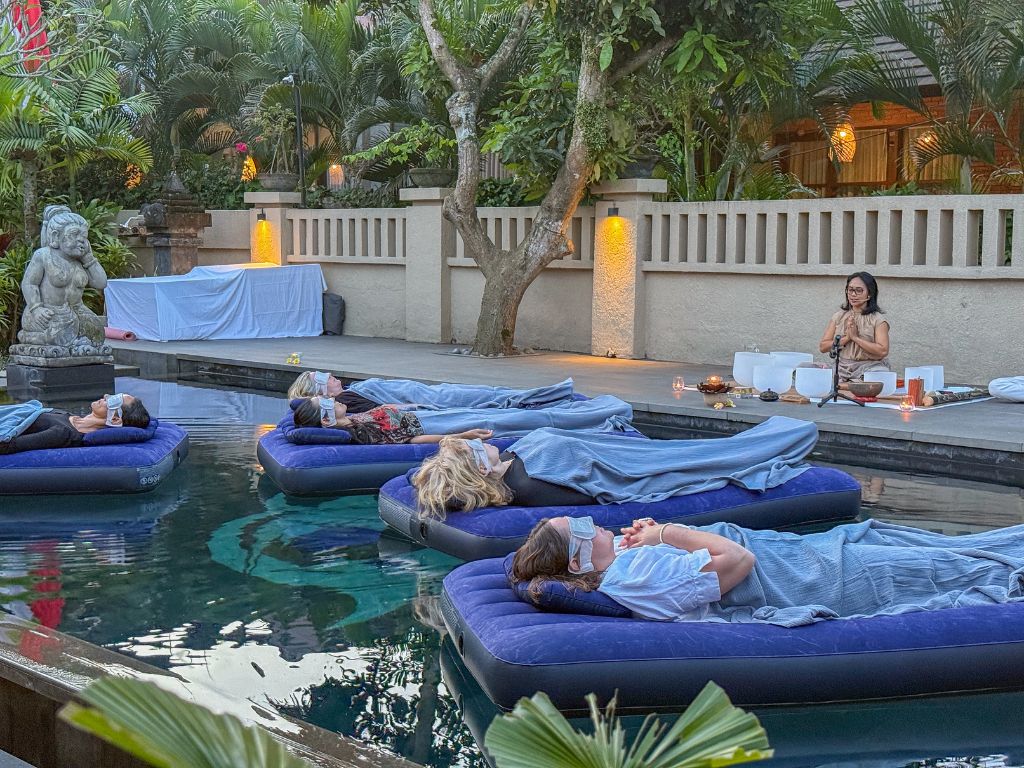 floating sound bath in ubud bali