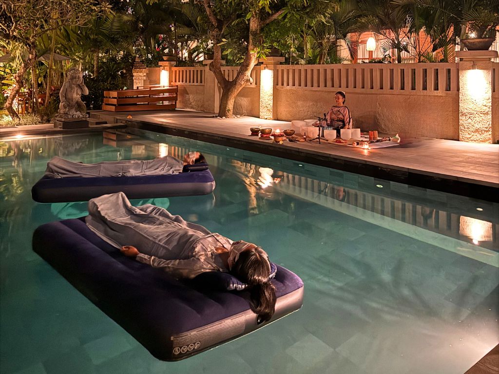 Floating sound bath in ubud